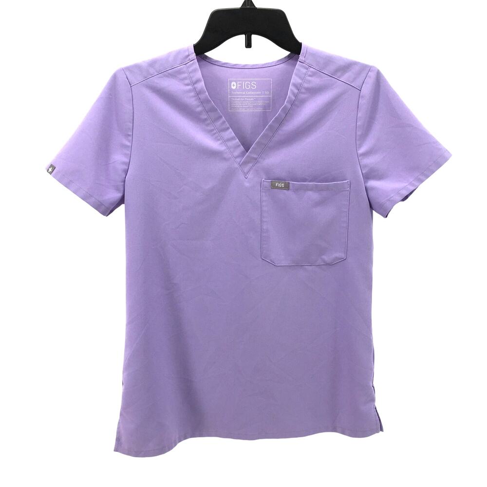 FIGS Catarina One-Pocket Scrub Top Lavender Dew Purple Extra Small XS  Nursing